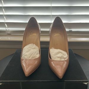 AUTHENTIC Christian Louboutin Kate 100 Patent Nude/ size 36.5 (6.5 US)
